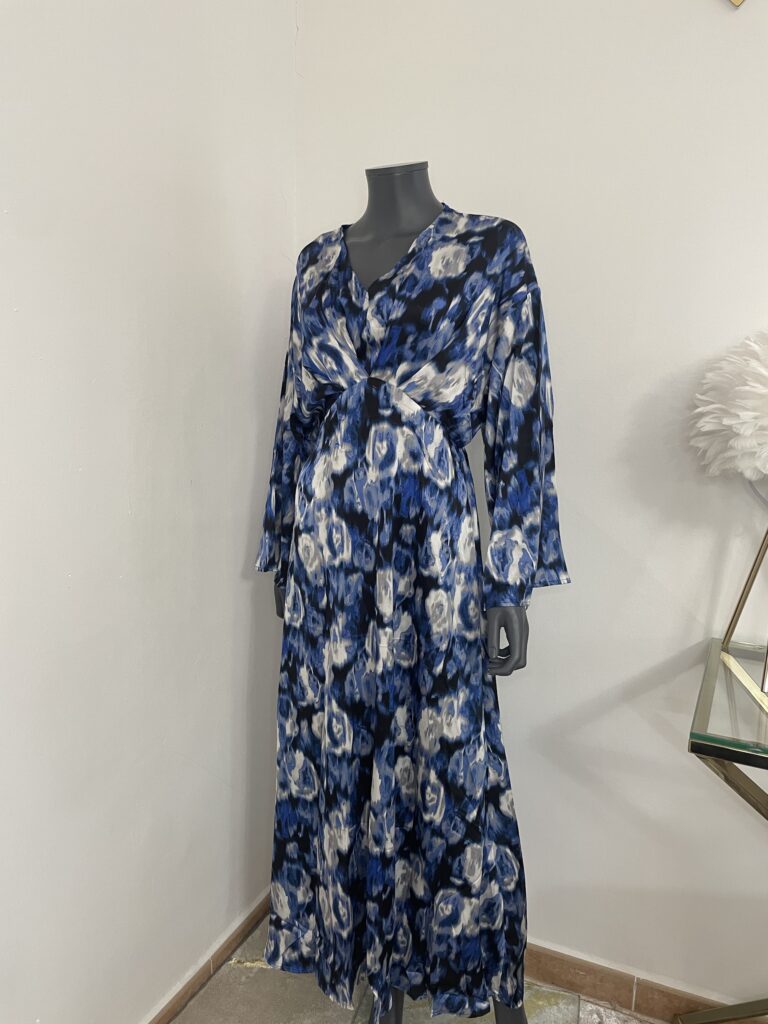 Vestido Alya Estampado Azul Marino