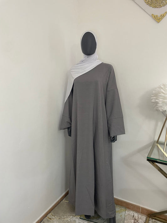 Abaya Lino Gris